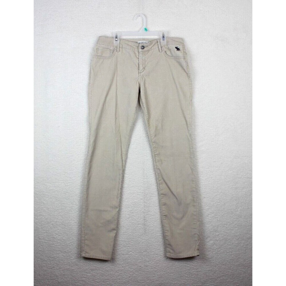 Abercrombie & Fitch Corduroy Beige Skinny Straight Leg Pants Size 8 EUC